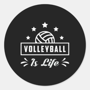 Volleyball Is Life Sports Beach Volleyball Player Classic Round Sticker
