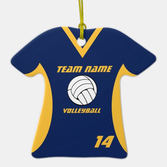 Volleyball Jersey Blue and Yellow Ceramic Ornament | Zazzle.ca