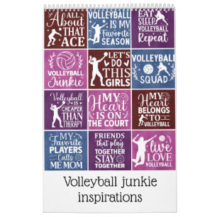 Volleyball junkie inspirations calendar