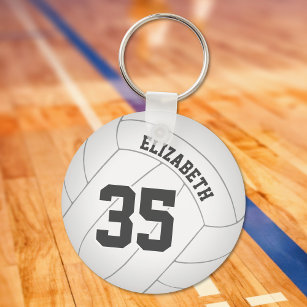 volleyball keychain bag tag w name jersey number