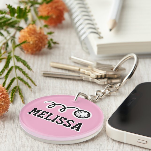 Volleyball keychain with custom name and color (Devant Droit)