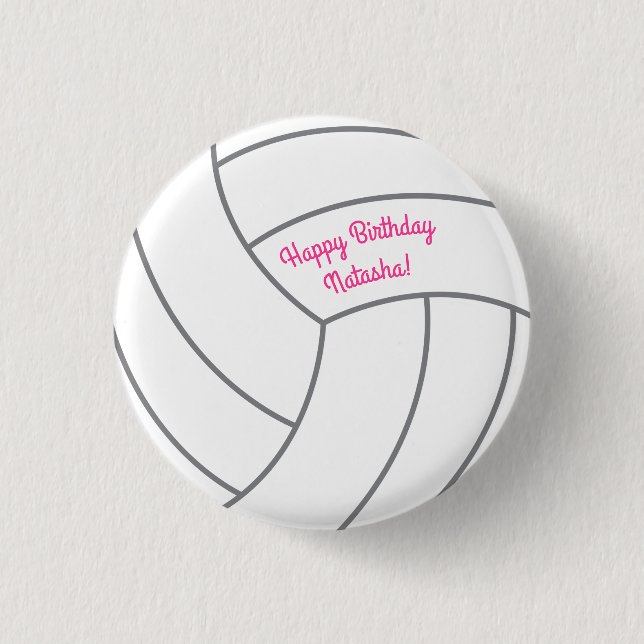Volleyball Kids Birthday Party Sports 1 Inch Round Button (Front)