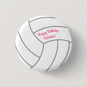 Volleyball Kids Birthday Party Sports 1 Inch Round Button