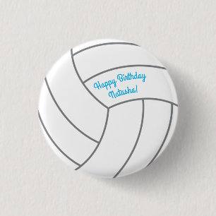 Volleyball Kids Birthday Party Sports 1 Inch Round Button