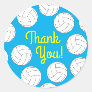 Volleyball Kids Birthday Party Sports Classic Round Sticker