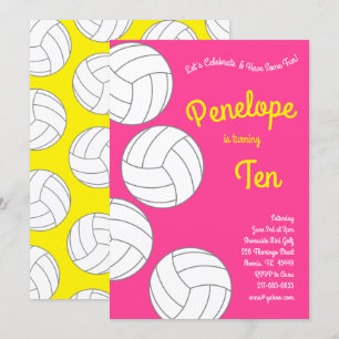 Volleyball Kids Birthday Party Sports Invitation