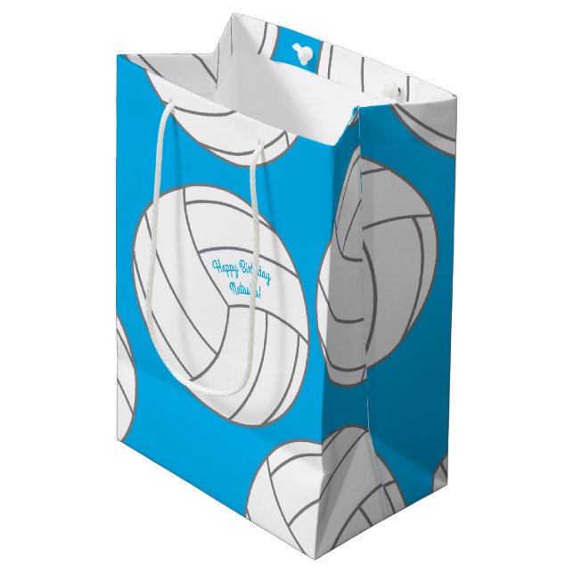 Volleyball Kids Birthday Party Sports Medium Gift Bag (Front Angled)