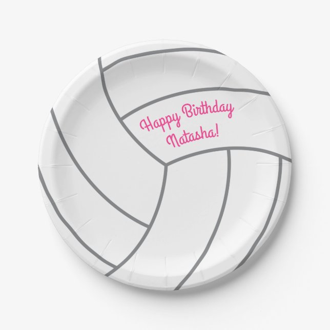 Volleyball Kids Birthday Party Sports Paper Plate (Front)