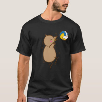 Volleyball Kiwi Bird and Fruit gift T-Shirt