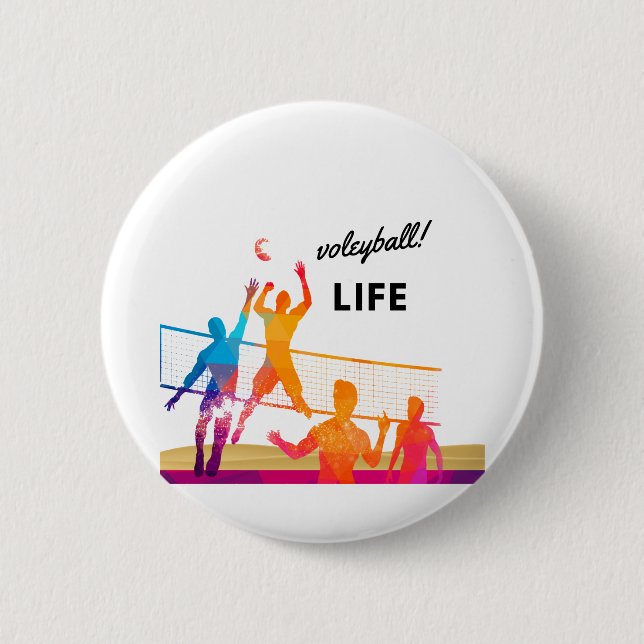 Volleyball Laife 2 Inch Round Button (Front)