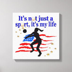 VOLLEYBALL LIFE USA FLAG DESIGN CANVAS PRINT