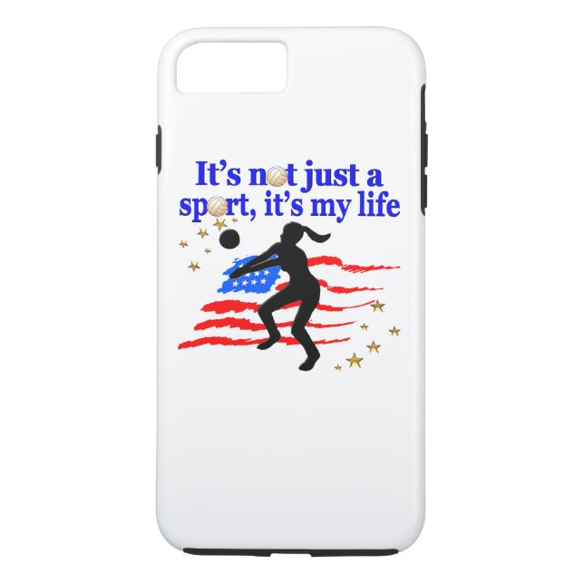 VOLLEYBALL LIFE USA FLAG DESIGN Case-Mate iPhone CASE (Back)