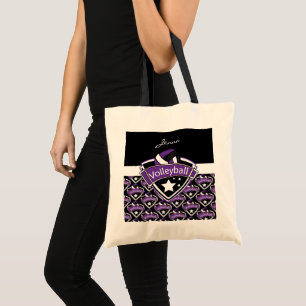 Volleyball Logo in Purple Tote Bag
