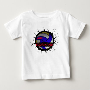Volleyball Logo, Volleyball Custom Name Baby T-Shirt
