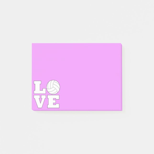 Volleyball LOVE Custom Colour Sports Post-it Notes (Front)