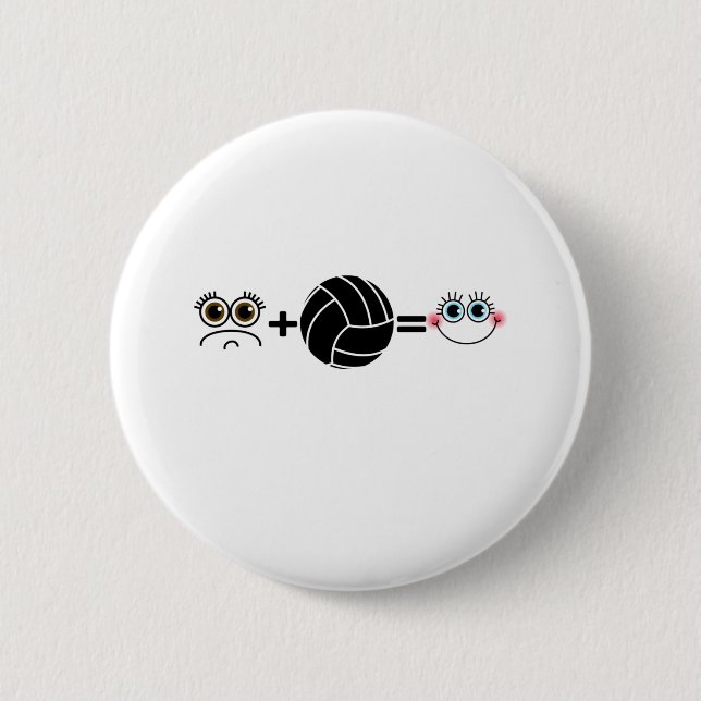 Volleyball Lover Happy Team Player Coach 2 Inch Round Button (Front)