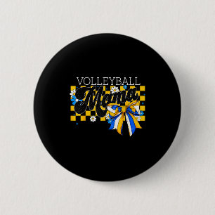 Volleyball Mama Mom Game Day Retro Flower Coquette 2 Inch Round Button
