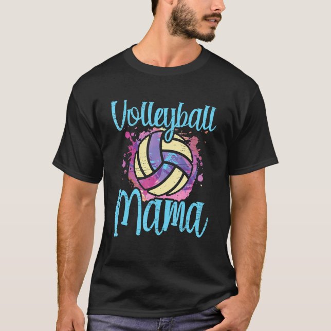 Volleyball Mama Net Spike Ball Player Athlete T-Shirt (Front)