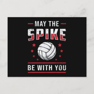 Volleyball May The Spike Be With You Retro Player Postcard