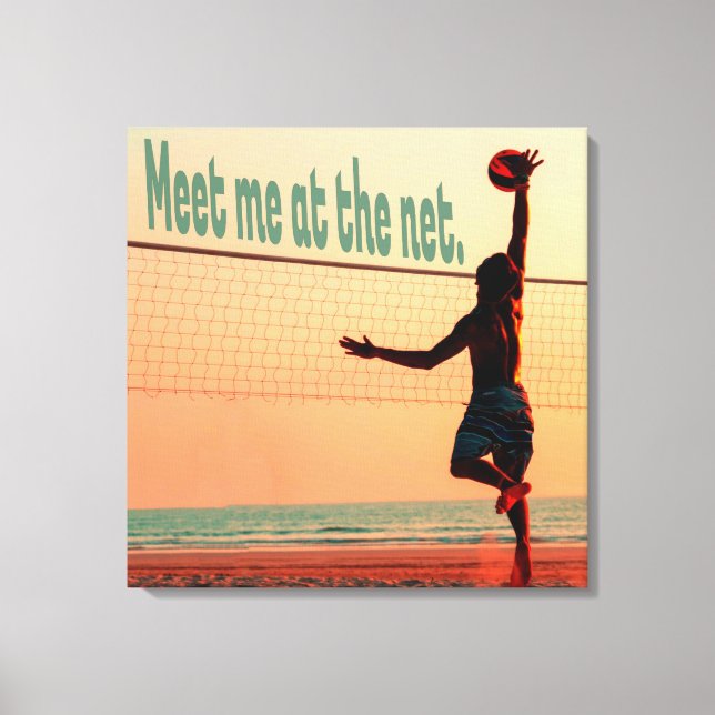 Volleyball Meet me At The Net Canvas Print (Front)