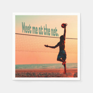 Volleyball Meet me At The Net Napkin