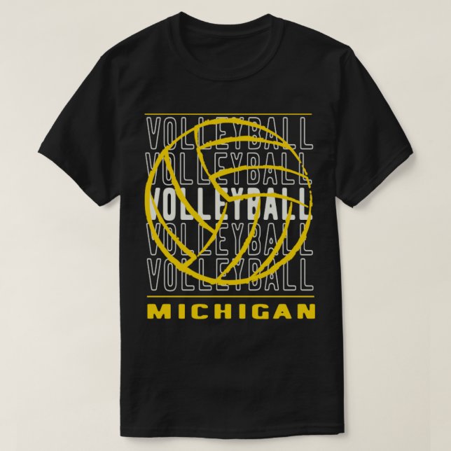 Volleyball Michigan T-Shirt (Design Front)