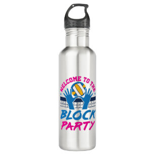 Volleyball Middle Blocker Welcome to Block Party 710 Ml Water Bottle