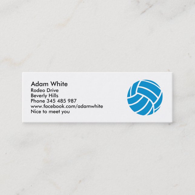 Volleyball Mini Business Card (Front)
