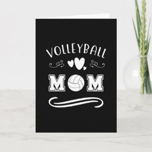 Volleyball Mom Black And White Typgraphy Text Card