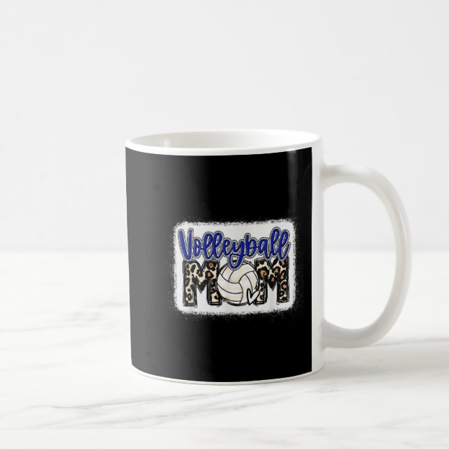 Volleyball Mom Blue Leopard 8 Coffee Mug (Right)