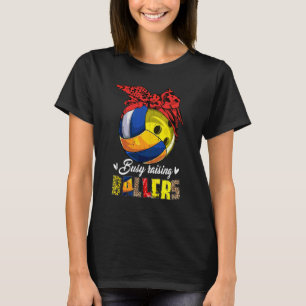 Volleyball Mom Bowling Mom Busy Raising Ballers  M T-Shirt