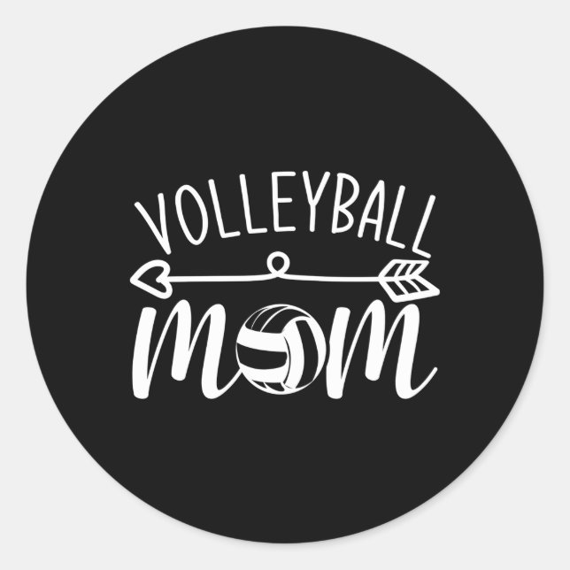 Volleyball Mom Classic Round Sticker (Front)