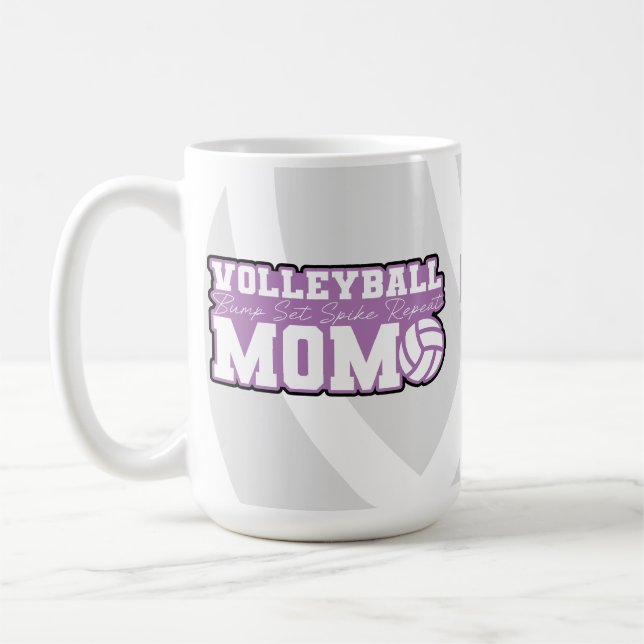 Volleyball Mom Coffee Mug Customizable Colours (Left)