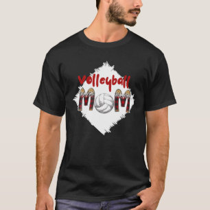 Volleyball Mom Leopard Funny Ball Mom Mother's Day T-Shirt