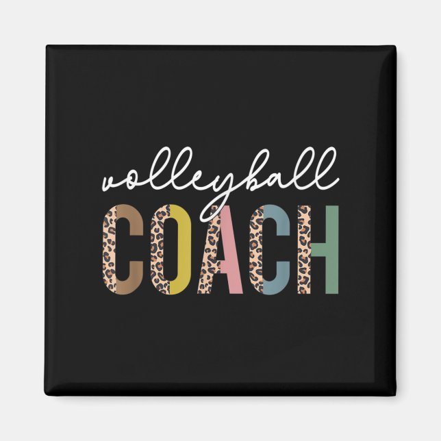 Volleyball Mom Leopard Volleyball Coach Team Gift  Magnet (Front)