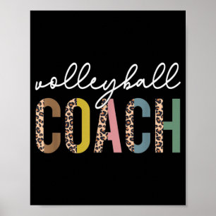 Volleyball Mom Leopard Volleyball Coach Team Gift  Poster