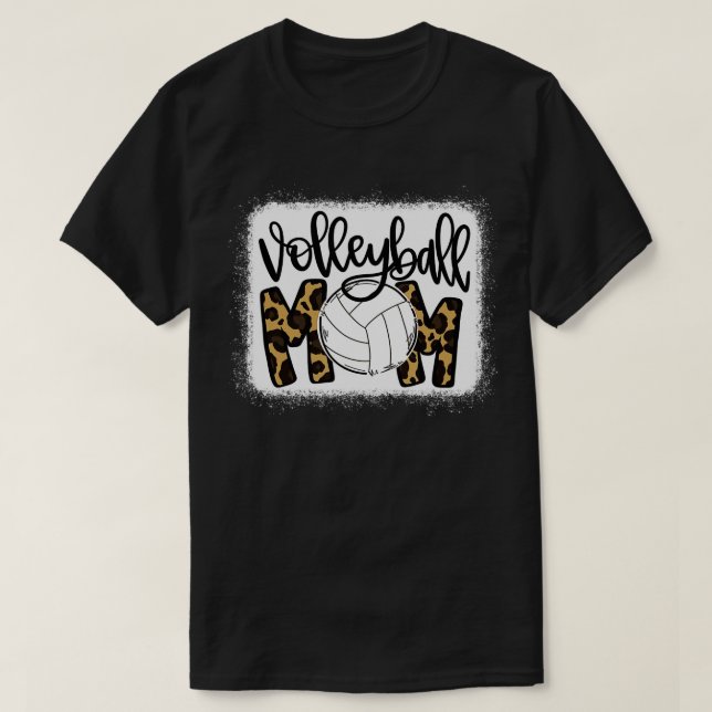 Volleyball Mom Leopard  Volleyball Mama  T-Shirt (Design Front)