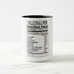Volleyball Mom Nutrition Facts Mug