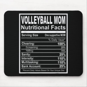 Volleyball Mom Nutritional Facts  Mouse Pad