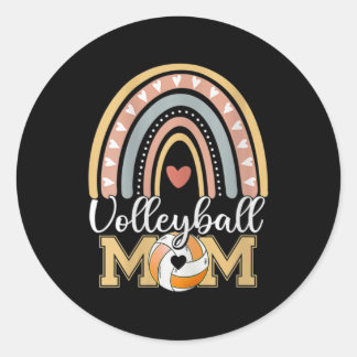 Volleyball Mom Tee Leopard Mother's Day   Classic Round Sticker
