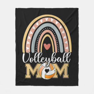 Volleyball Mom Tee Leopard Mother's Day Fleece Blanket