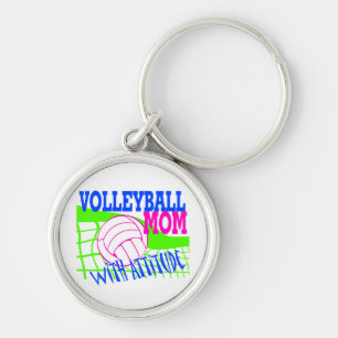 Volleyball Mom With Attitude Keychain