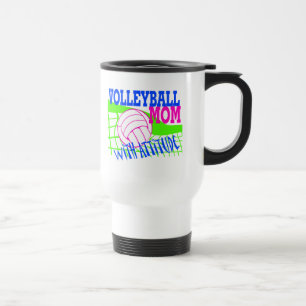 Volleyball Mom With Attitude Travel Mug