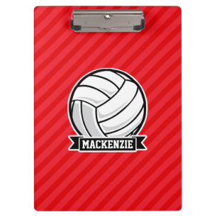 Volleyball on Red Diagonal Stripes Clipboard