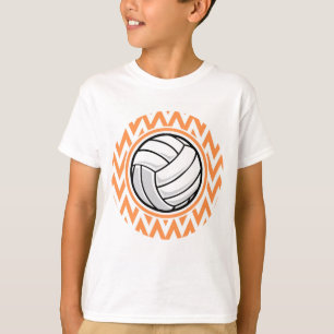 Volleyball; Orange and White Chevron T-Shirt