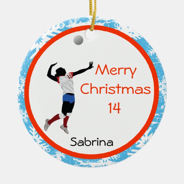 VolleyBall Ornament Personalize Server (Front)