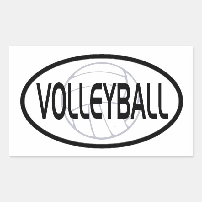 Volleyball Oval Design Sticker (Front)