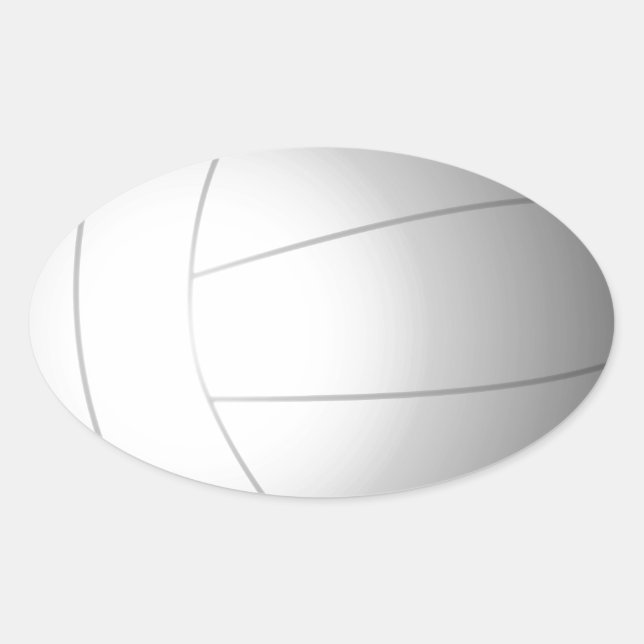 Volleyball Oval Sticker (Front)