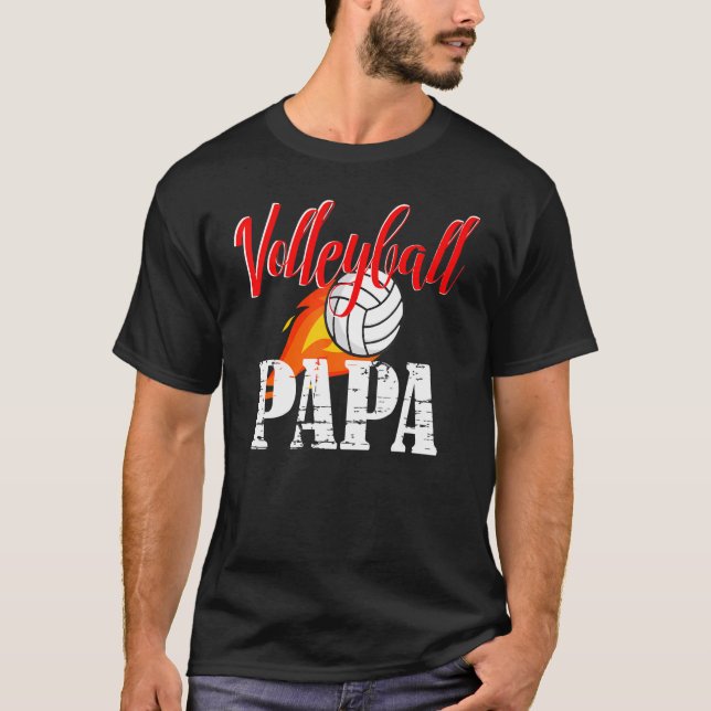 Volleyball Papa Volleyball T-Shirt (Front)