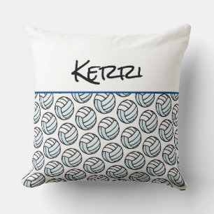 Volleyball Pattern Player NAME Sports Net Ball Fun Throw Pillow